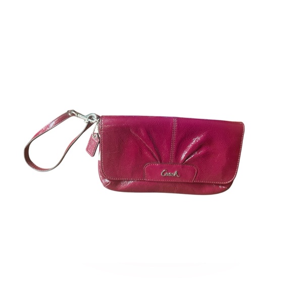 Coach Dark Plum Large Patent Leather Wristlet - Picture 11 of 11